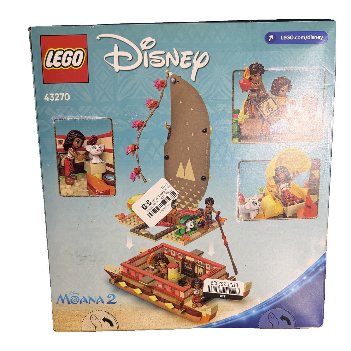 LEGO Disney Moana 2 Moana's Adventure Canoe 43270 529 Pieces New in Box