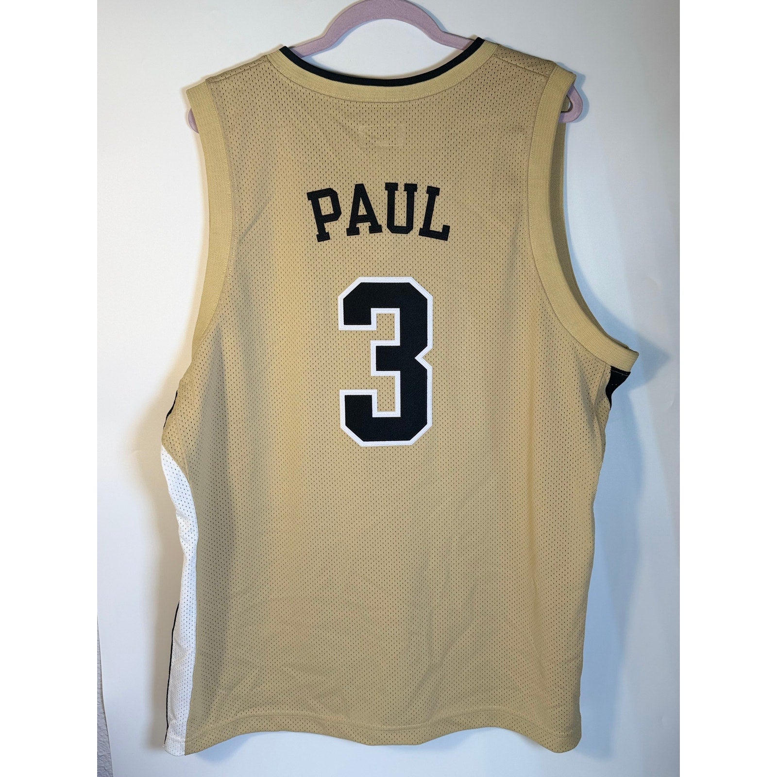 Retro Brand Wake Forest #3 men's basketball jersey in Vegas Gold, size 2XL, new with tag, featuring team logo and authentic design.
