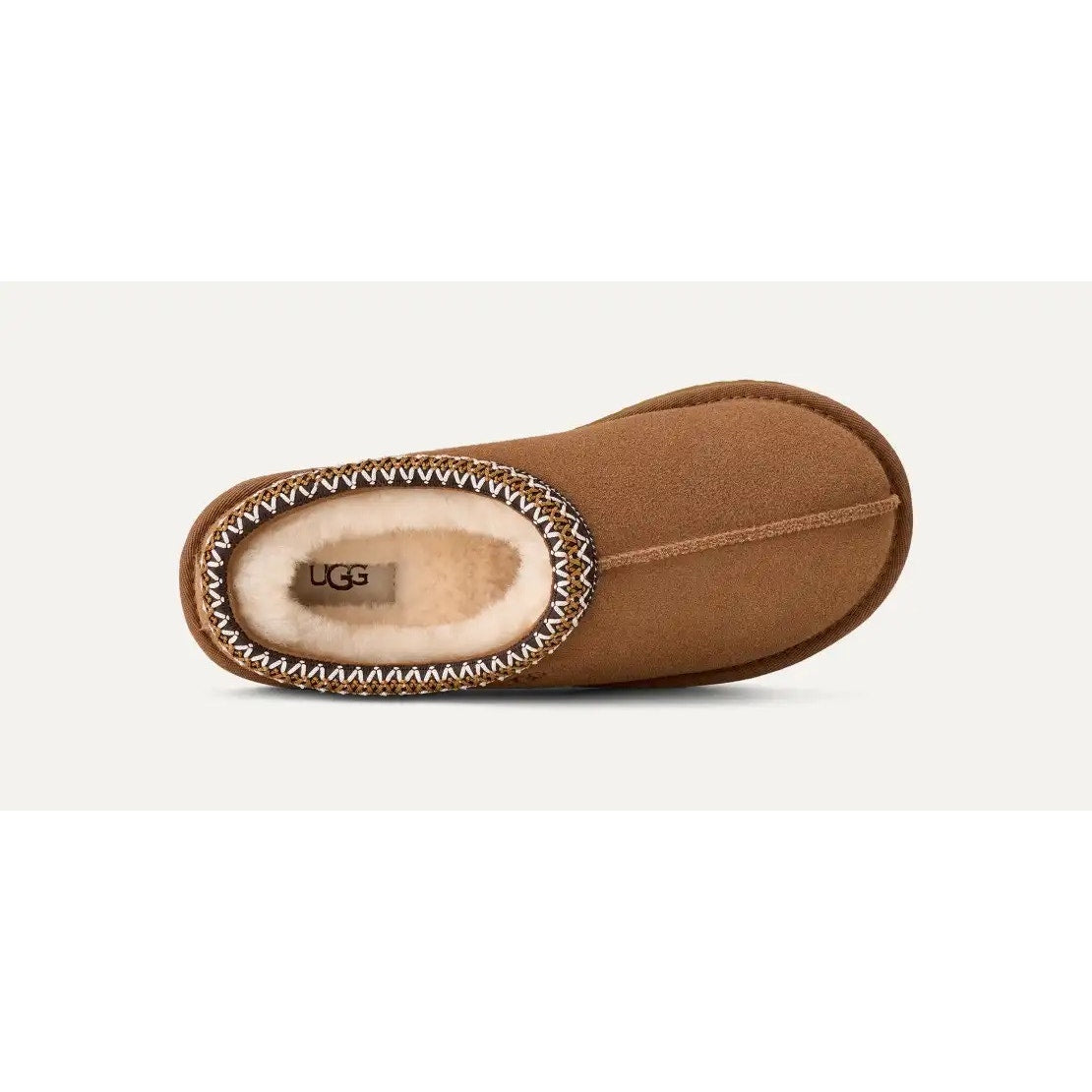 Women’s UGG Tasman II slippers in chestnut color, size 9, featuring soft suede material and plush interior for cozy comfort.