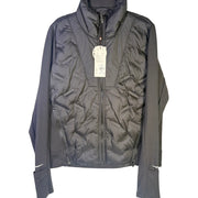 CALIA women's Cold Dash run jacket in pure black, size medium, featuring a quilted hybrid design for cold-weather running.