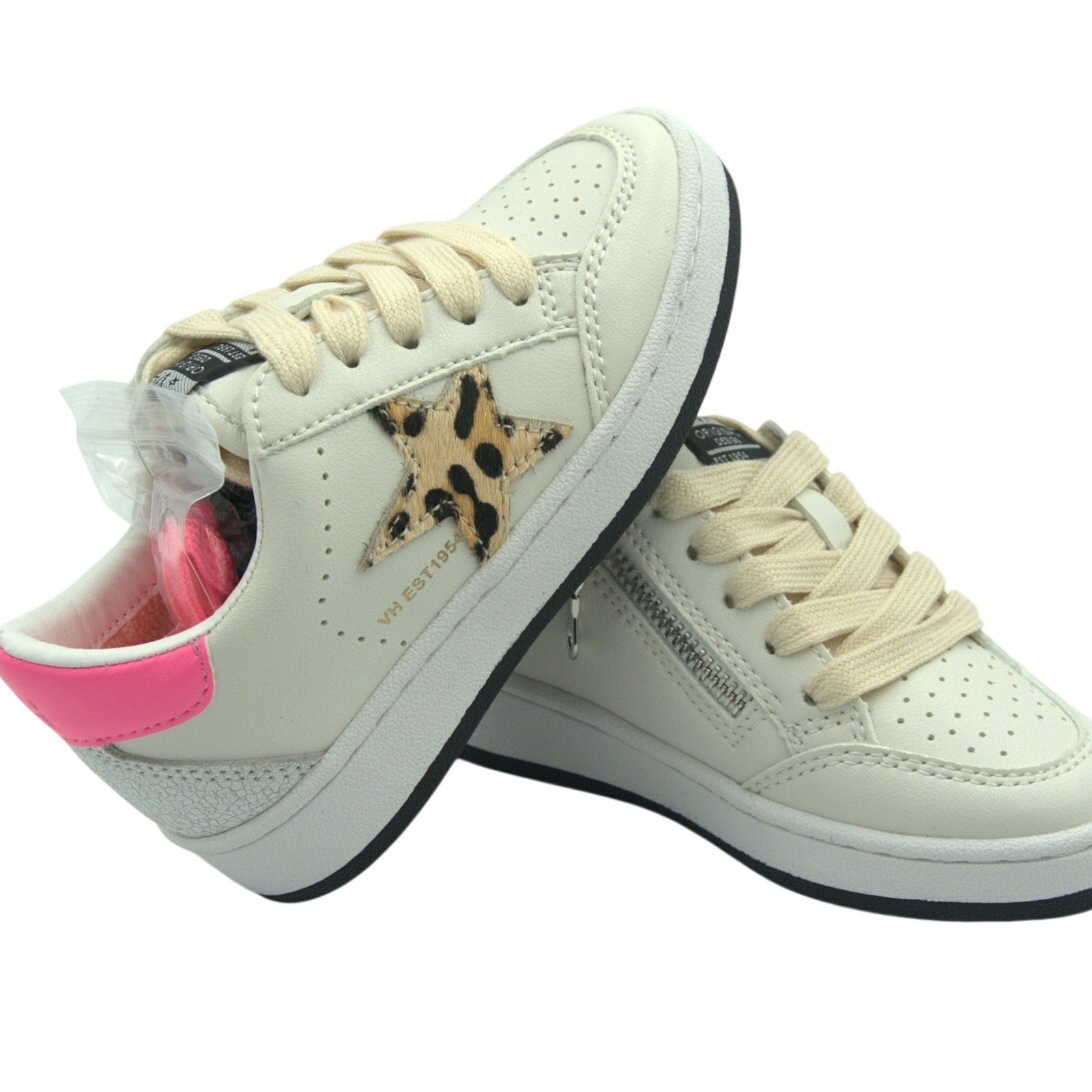 NIB Vintage Havana VHK White Leopard Multi Sneakers – Girls Size 8