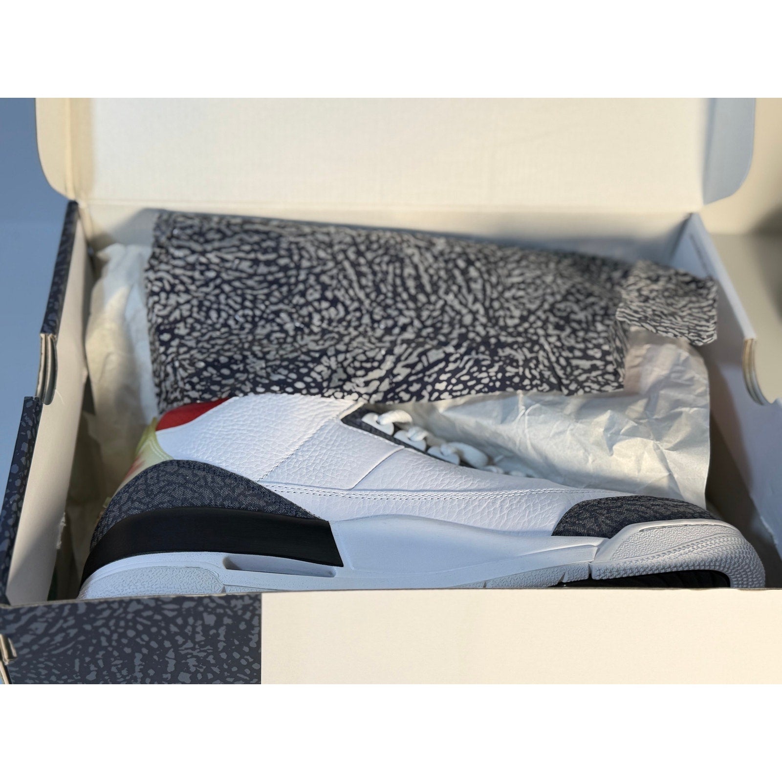 White Cement Air Jordan 3 Retro men's athletic sneakers with iconic design, Nike Jordan brand, US size 11.