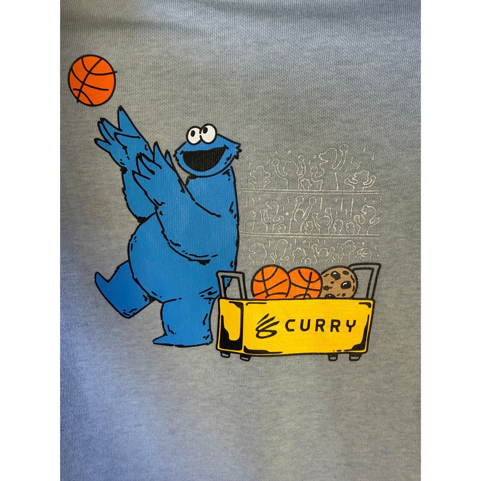 Under Armour Curry x Sesame Street Cookie Monster Youth Sweatshirt Gray YSM