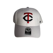 '47 Brand Minnesota Twins white MVP adjustable MLB baseball hat cap with embroidered team logo, OSFM fit, new with tags.