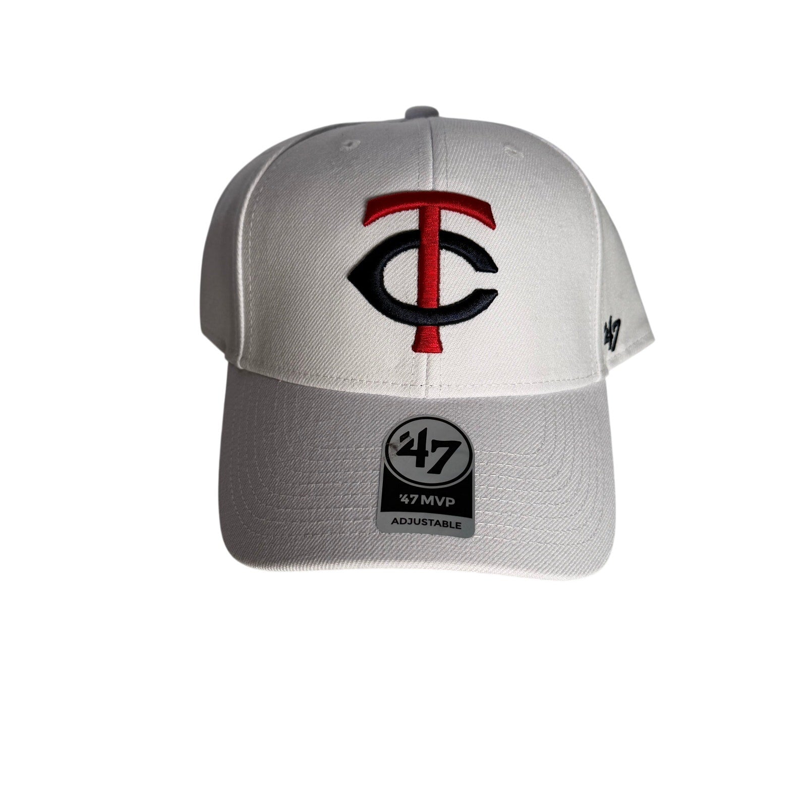 '47 Brand Minnesota Twins white MVP adjustable MLB baseball hat cap with embroidered team logo, OSFM fit, new with tags.