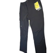 Black Gnara Go There women's outdoor hiking pants in size 12 with 30.75-inch inseam, shown laid flat.