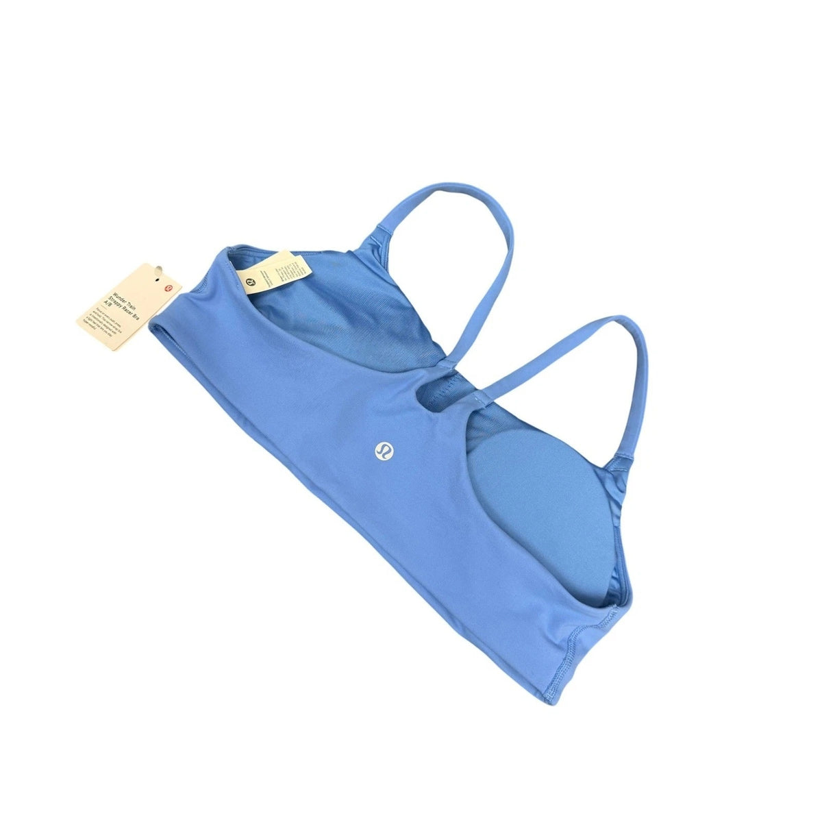 NWT Lululemon Wunder Train Strappy Racer Bra, A/B Cup "Pool Party" size 12