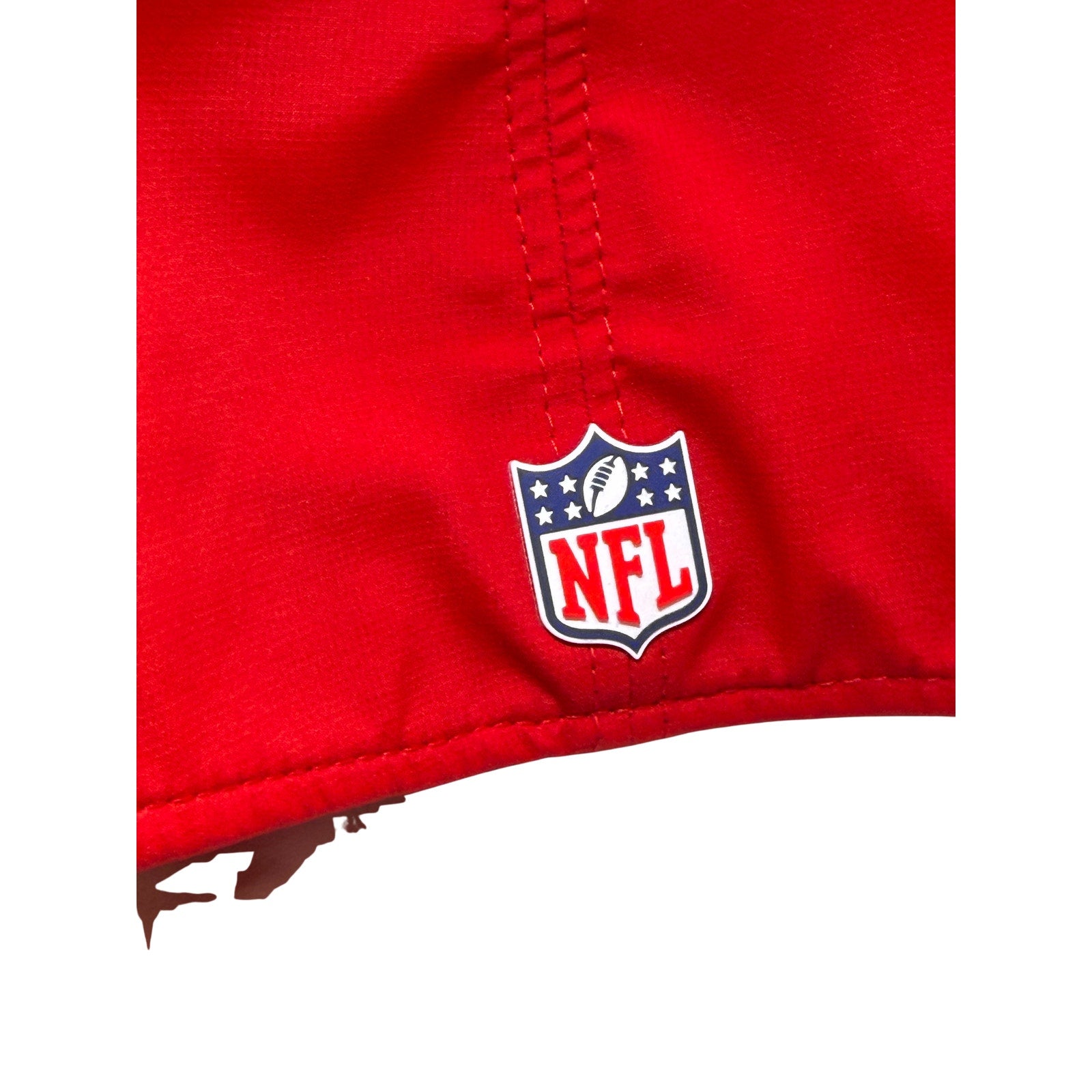 New Era San Francisco 49ers NFL red stretch-fit 39THIRTY hat, size L/XL, front logo and curved brim, new with tags.