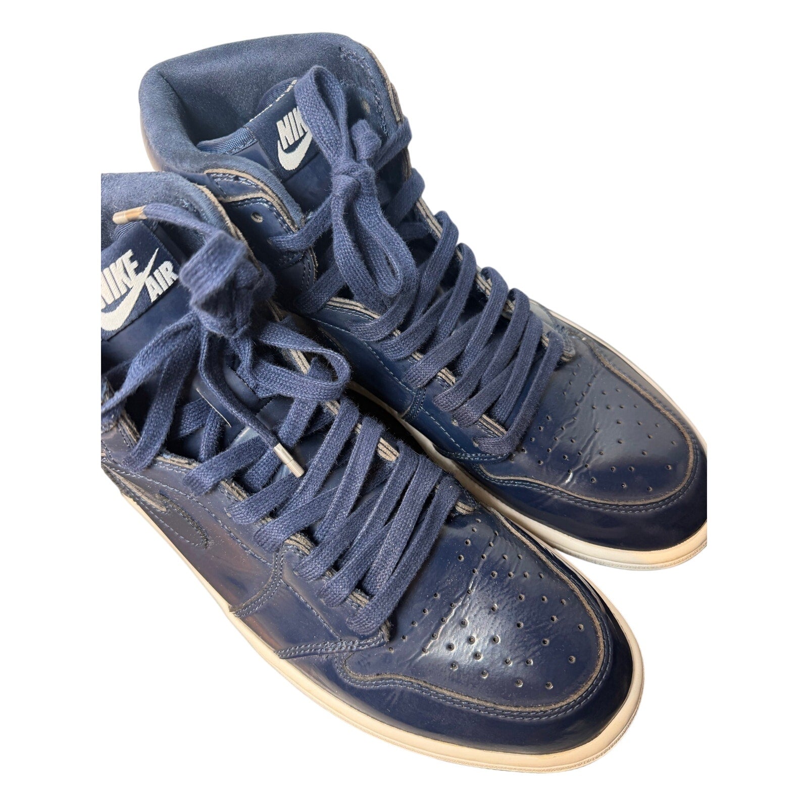 Men's Air Jordan 1 Retro High OG DSM sneakers by Barry's X Nike in Obsidian and White, size 10, from 2015.