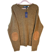 Polo Ralph Lauren men's brown crewneck wool sweater with aviator design, size XXL, new with tags.