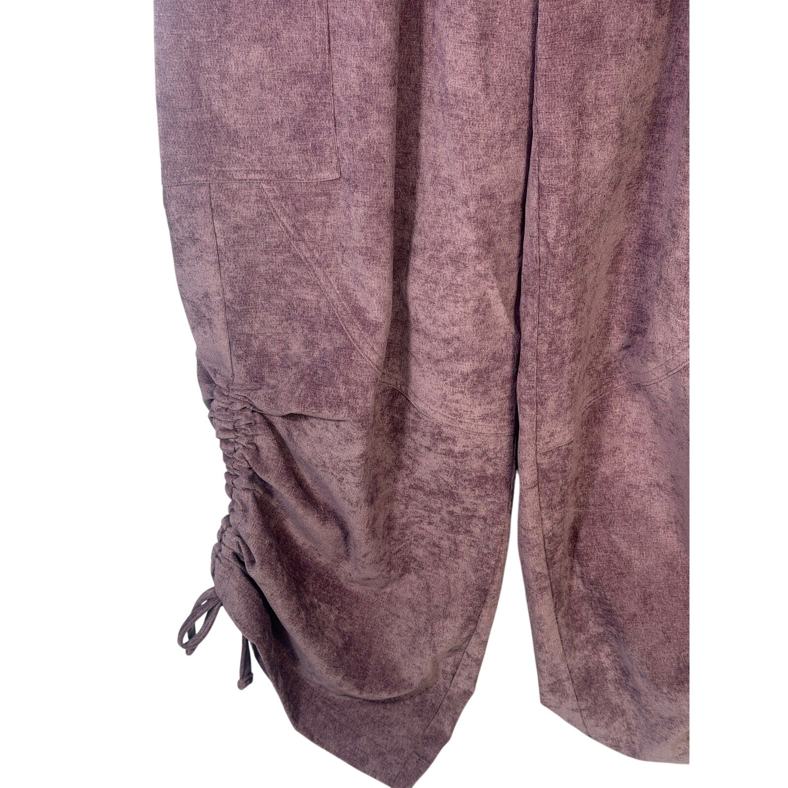 Jordan Chicago women's corduroy cargo pants in size small, featuring classic style and multiple pockets, shown on a model.