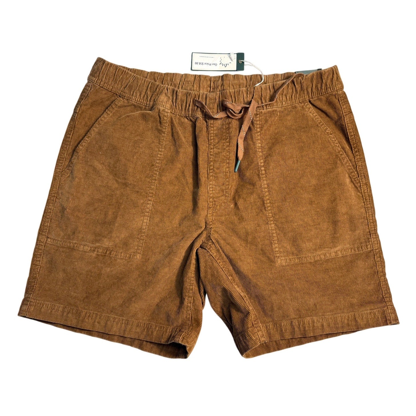 Men's Alpine Design Hike Corduroy Shorts in roasted coffee color, large size, showing the textured fabric and relaxed fit.