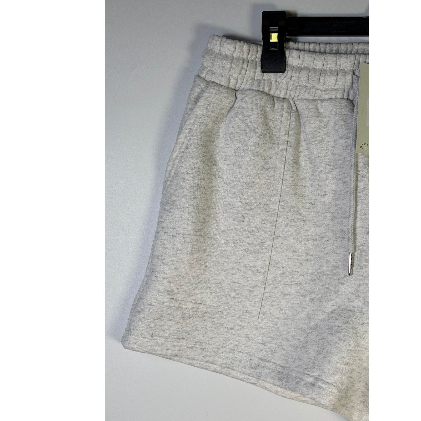 White marle fleece jog shorts for women by WILO The Label, large size, new with tags, relaxed fit and comfortable design