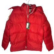 Alpine Design men's HyperDRY puffer jacket in red, size small, with hood, insulated and new with tags.