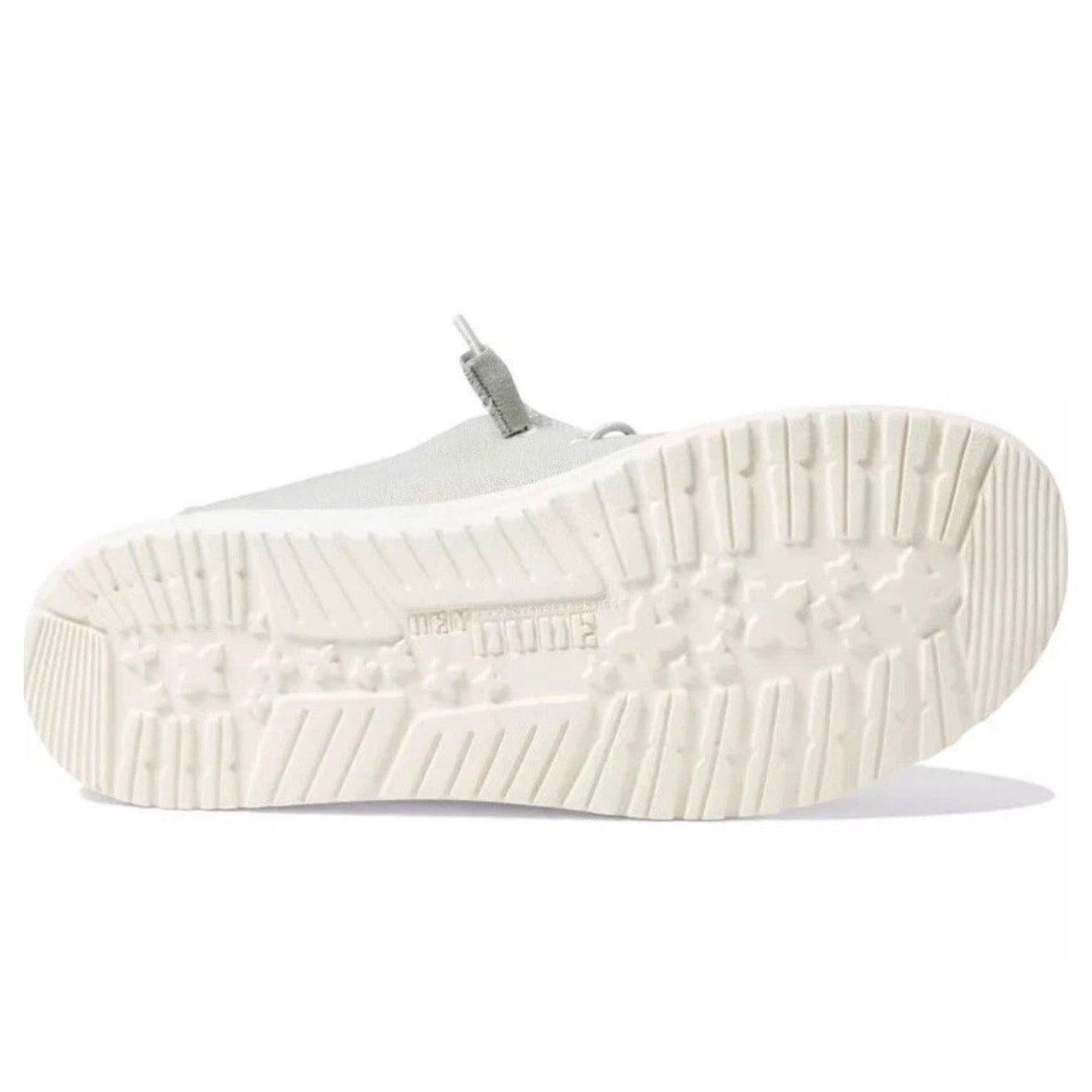 Hey Dude Wendy Chambray women's sneakers in light grey, size 8, with comfortable casual design and fabric upper.