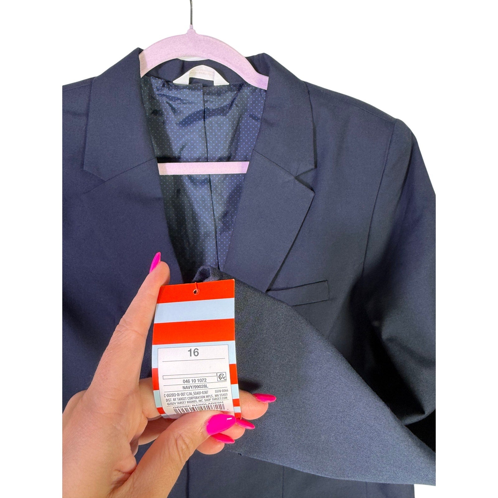 Boy's navy blue blazer by Cat & Jack, size 16, two-button suit jacket, tailored coat with classic style and structured fit.