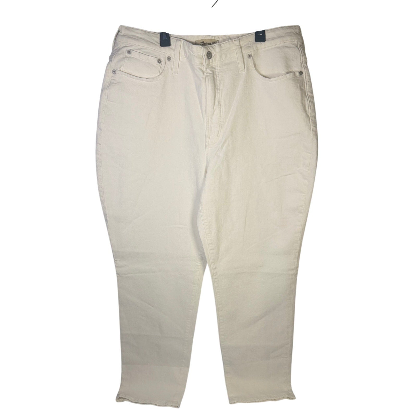 Madewell Curvy Perfect Vintage Jeans for women, high-rise tapered fit in white, size 33, new with tags.