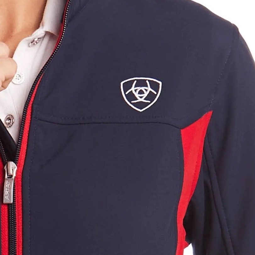 Ariat Team Softshell Jacket Women’s XL Navy Red Equestrian Full Zip NWT
