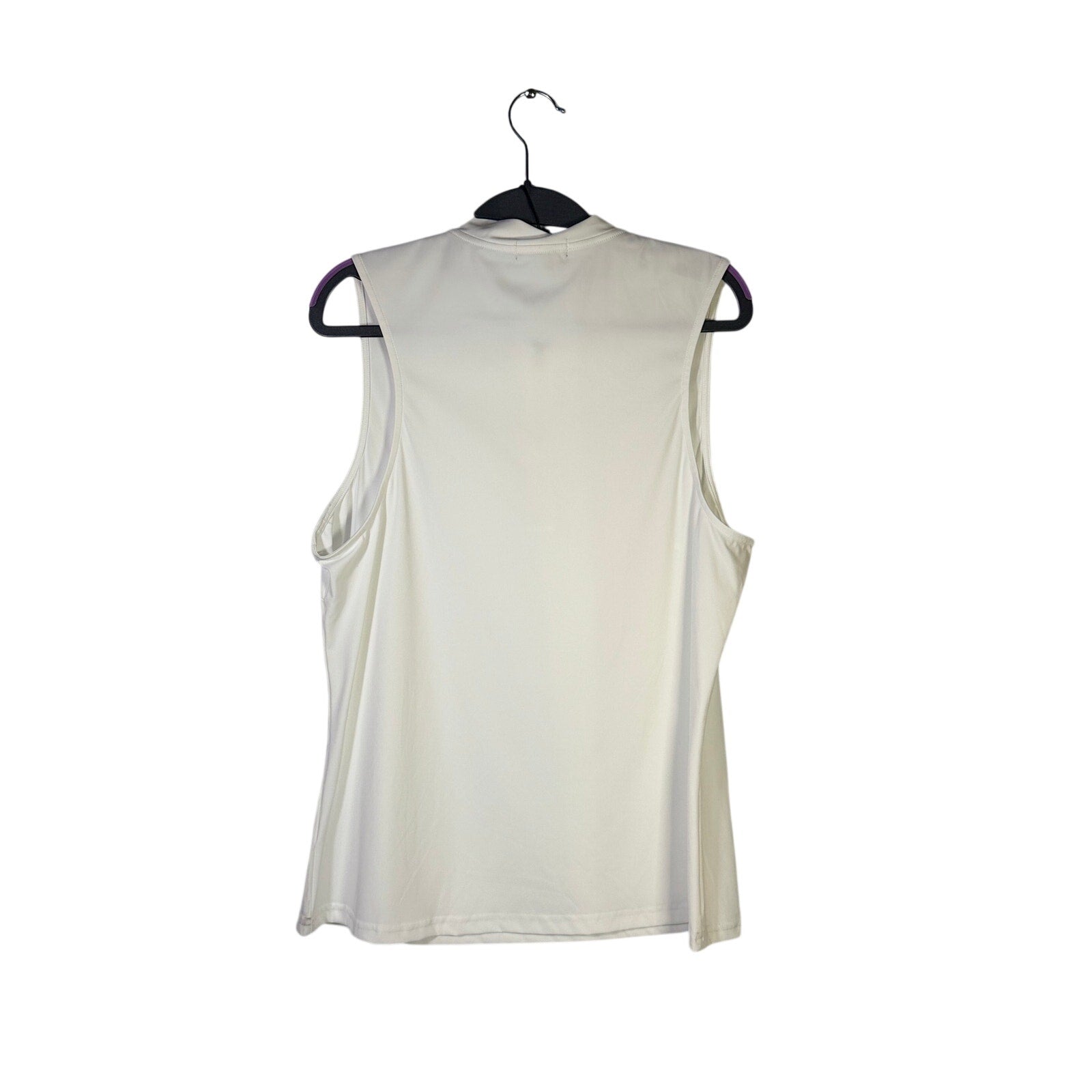 White Bad Birdie women’s Blade sleeveless golf polo top in size XL, stylish athletic apparel for women.
