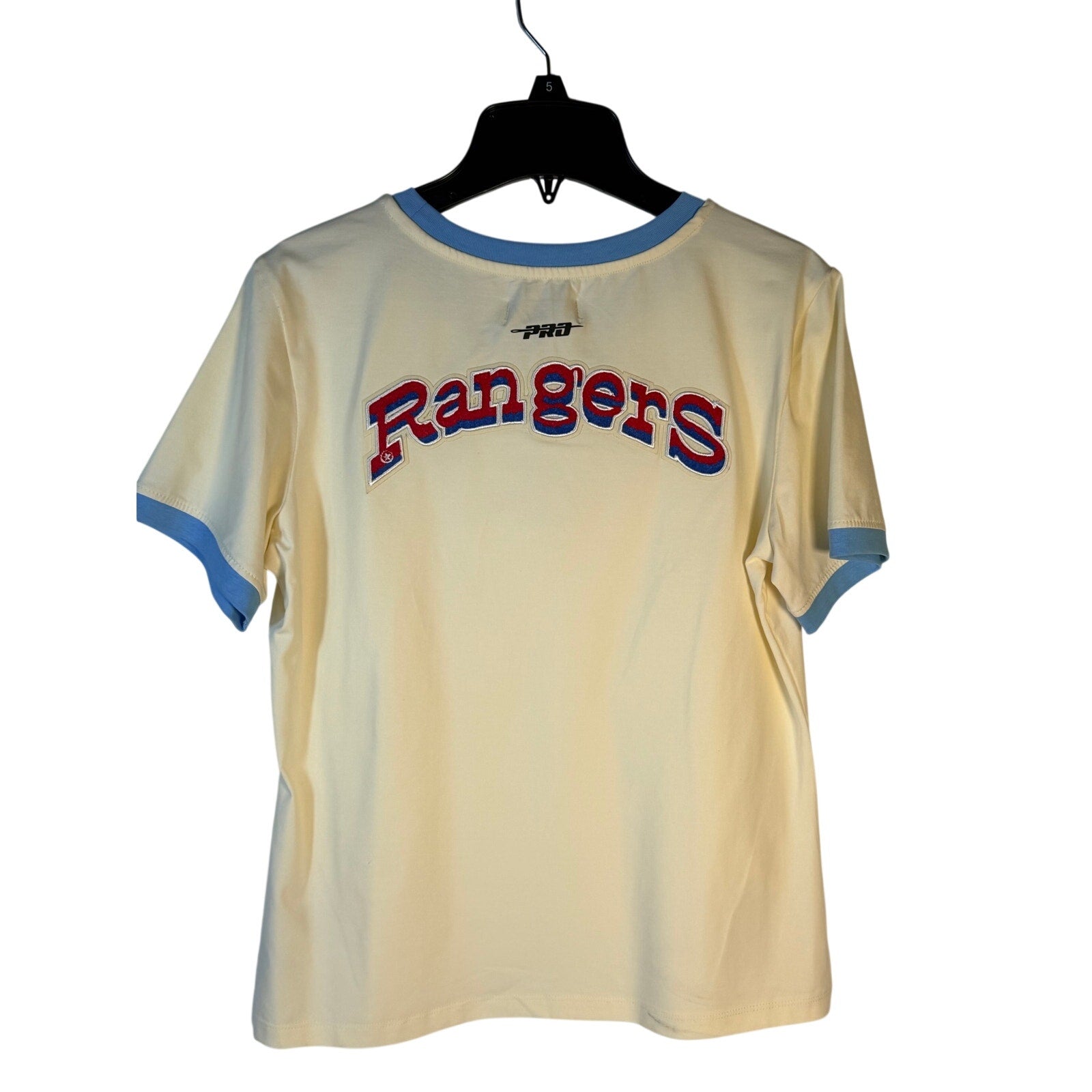 Texas Rangers MLB Pro Standard T-Shirt – Cream/Blue – Men's Size Medium