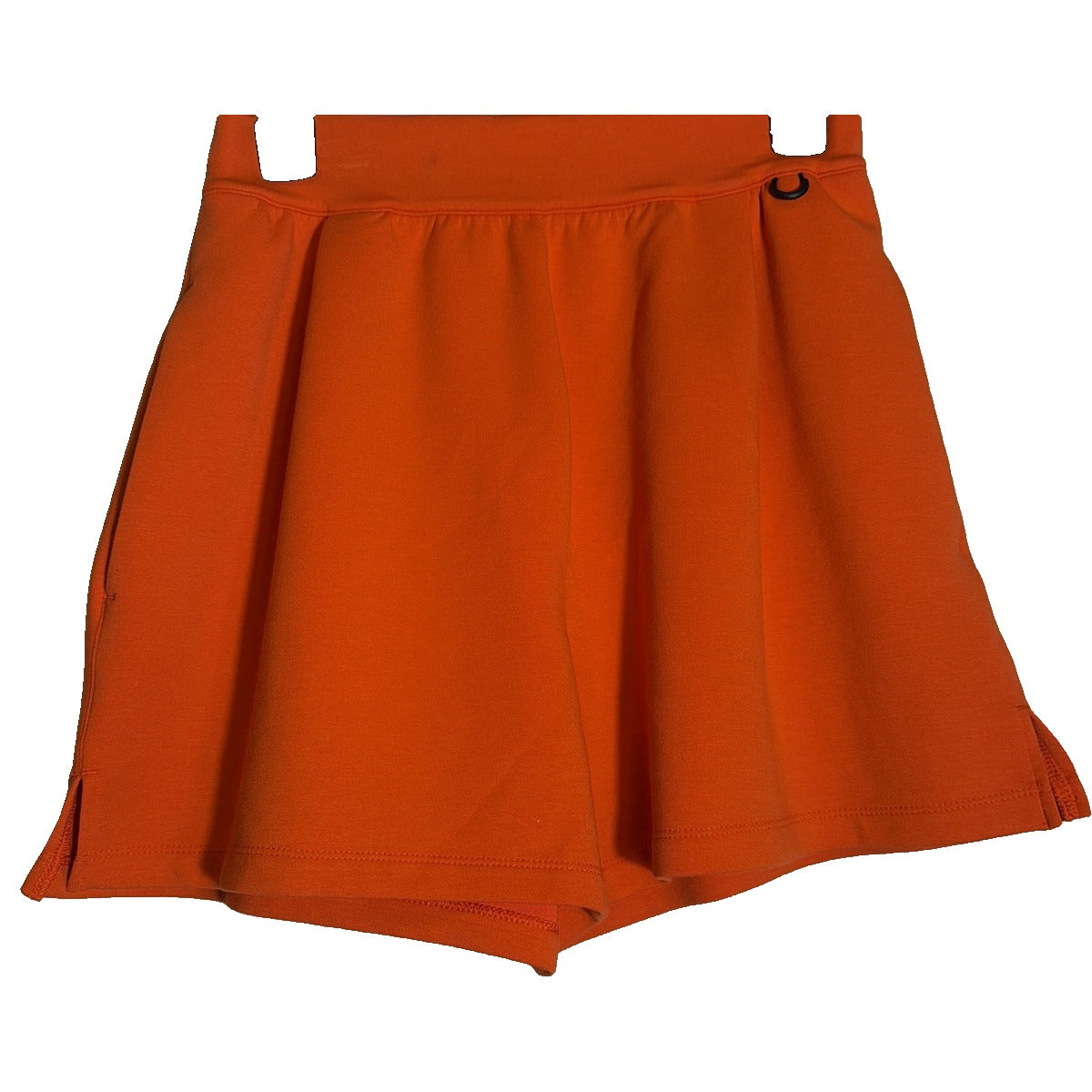 Nike 24.7 women's high-waisted orange knit shorts, size S, new with tags, casual athletic style.