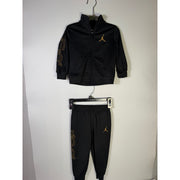 Jordan baby boys 2-piece black and gold track jacket and jogger set, size 18 months, new with tags.