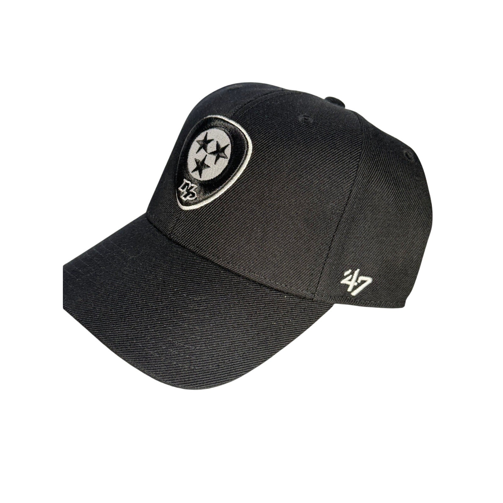 '47 Brand Nashville Predators black adjustable MVP hat with NHL logo, one size fits most, perfect for hockey fans.