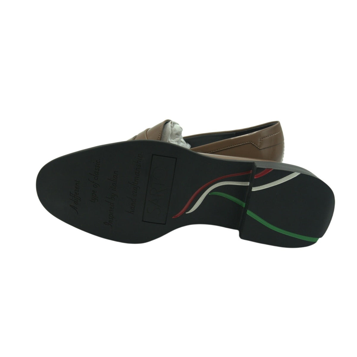 Brown Franco Sarto A-Eden studded flats for women, size 9M, showcasing stylish slip-on shoes with studded detailing.