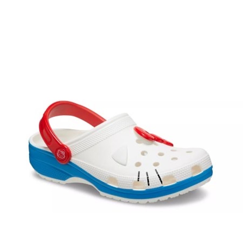 Crocs x Hello Kitty Classic Clog sandals for women and men, 50th Anniversary 2024, with Hello Kitty design and comfortable slip-on style.