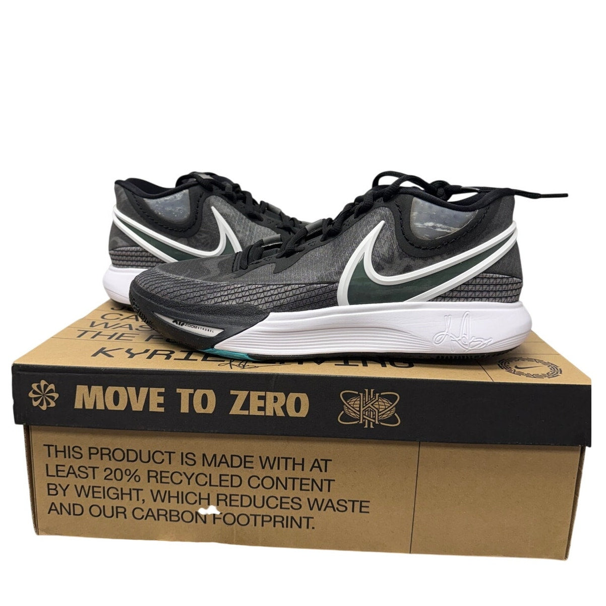 Nike Kyrie Infinity 8 “Orca” basketball shoes in black and white, men's size 11, featuring sleek design and Nike branding.