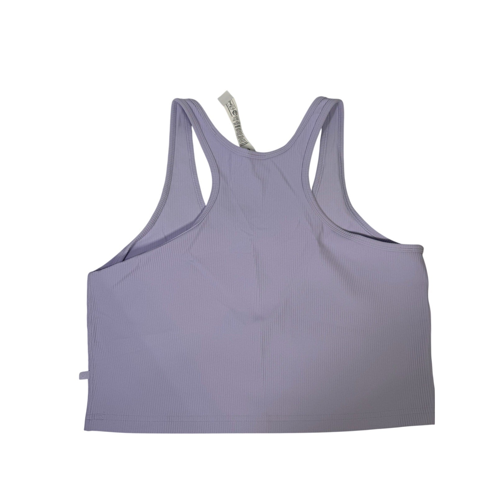 Lululemon Power Pivot Training Tank in Lavender Frost, size XL, front view showing lightweight fabric and sleeveless design.