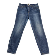 Madewell high riser skinny jeans for women, size 32, in great condition, showing the fit and denim fabric details.