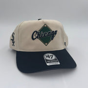 New 47 Brand Chicago White Sox Hitch adjustable hat, natural and black color, showing the front view with team logo.