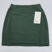 Lululemon high-rise stretch scuba HR mini skirt for women in small size, featuring a sleek, fitted athletic design.