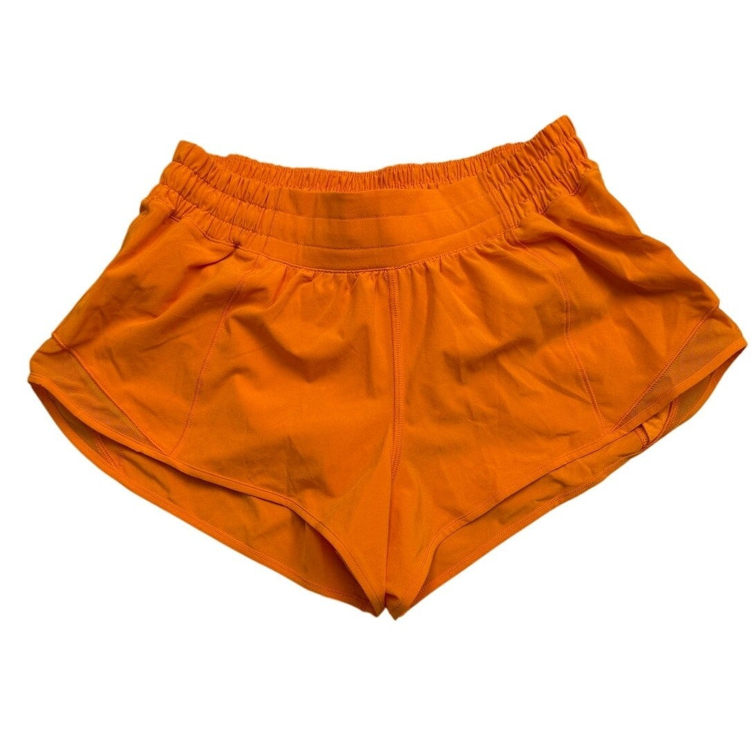 Lululemon Hotty Hot Low-Rise Shorts 2.5-inch lined athletic shorts in black, designed for running and active wear.
