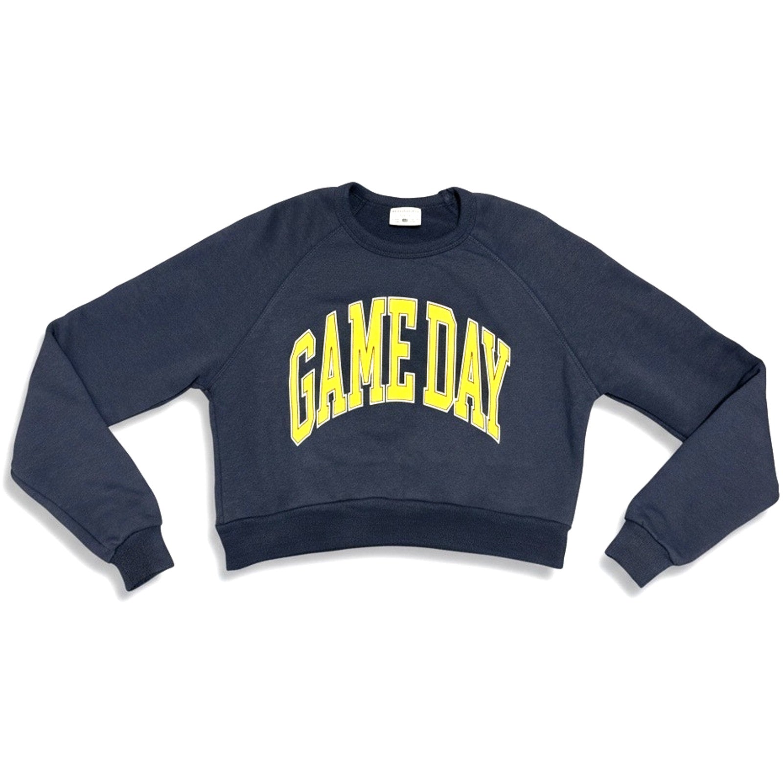 Women’s Game Day Crop Sweatshirt by Where Im From, trendy sports fan apparel, small size, casual fit, stylish for game days.