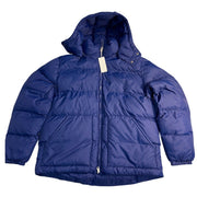 Alpine Design men's 1962 insulated puffer jacket in space blue, showing the front view with padded insulation and zipper closure.