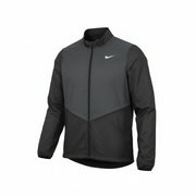 Nike men's black Therma-FIT Repel full-zip golf jacket, small size, lightweight, with a high collar and Nike logo detail.