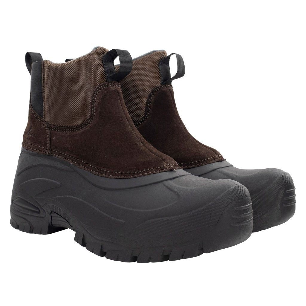 Brown men's winter boots by Staheekum in size 13, featuring a sturdy design with warm lining and rugged soles.