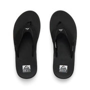 Reef men's Fanning sandals in gunmetal and ocean color, size 10, featuring a built-in bottle opener, new with tag.