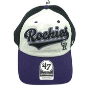 Youth Colorado Rockies MLB hat by 47 Brand, adjustable clean-up style with team logo and classic baseball cap design.