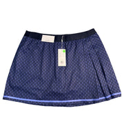 Walter Hagen women's side pleat contrast skort in navy with argyle geo pattern, size XXL, showing front view of the stylish golf skort.