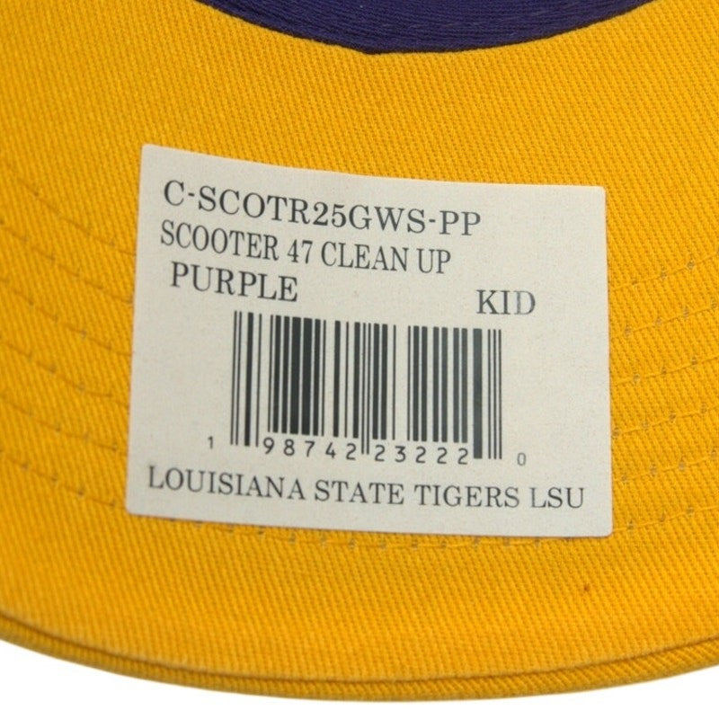 Kids LSU Tigers hat by 47 Brand, purple and gold adjustable baseball cap with team logo, new with tags.