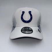 NFL New Era 39THIRTY Indy Colts fitted hat with embroidered team logo and side callout, in size small/medium.