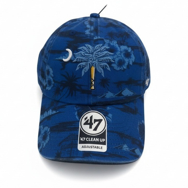 '47 Brand Clean Up South Carolina Palmetto Tree hat with tropical print, adjustable fit and South Carolina-themed design.