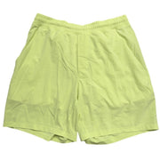 Lululemon men's neon green athletic shorts with liner, lightweight design, perfect for workouts and active wear.