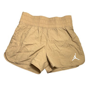 Nike Jordan girls' cargo shorts in khaki and legend brown, youth large size, with multiple pockets and casual athletic style.