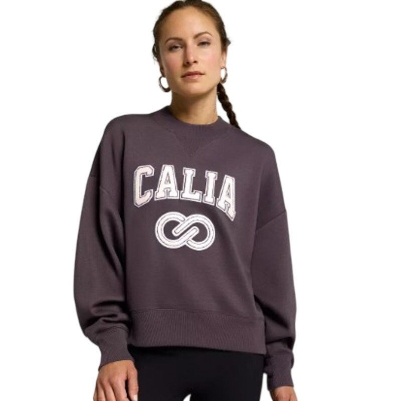 Women's XL CALIA pique scuba logo crewneck sweatshirt with a casual crewneck design and visible CALIA branding.