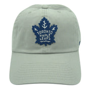 Gray NHL '47 Brand Toronto Maple Leafs adjustable hat with team logo and structured crown, front view.