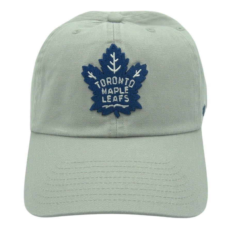 Gray NHL '47 Brand Toronto Maple Leafs adjustable hat with team logo and structured crown, front view.
